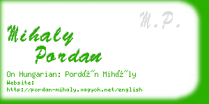 mihaly pordan business card